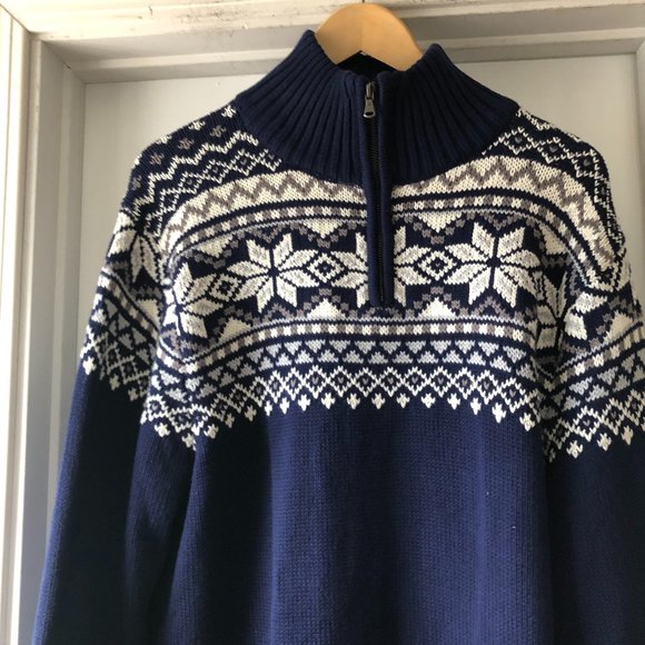 Magaschoni Other - Men's Magaschoni Fair Isle Sweater size M Navy  NEW!